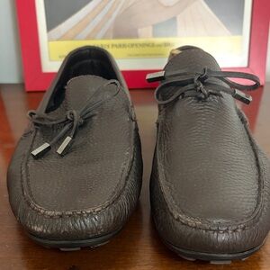 Ermenegildo Zegna Brown Leather Driving Loafers 9